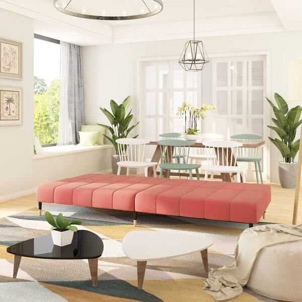 vidaXL 2-personers sovesofa fløjl lyserød