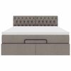 vidaXL Ottoman seng med madras & LEDs Taupe 140x190 cm Stof