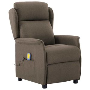 vidaXL Massagestol Gr&aring;brun 93.5 x 67.5 x 101.5 cm Stof