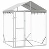vidaXL udend&oslash;rs hundeg&aring;rd med tag 2x2x2,5 m galvaniseret st&aring;l s&oslash;lv