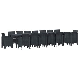 vidaXL Have Spises&aelig;t med Puder med pude 17 pcs Antracit PP