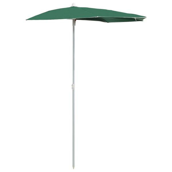 vidaXL halv parasol med stang 180x90 cm grøn