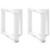 vidaXL sofabordsben T-formet 2 stk. hvid 50x25x(42-43) cm st&aring;l