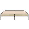 vidaXL sengestel 150x200 cm konstrueret træ og metal sonoma-eg