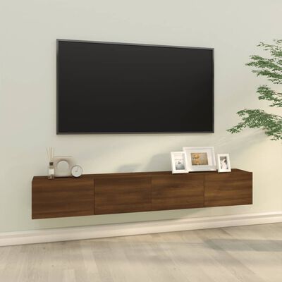 vidaXL væghængte tv-skabe 2 stk. 100x30x30 cm konstrueret træ brunt eg