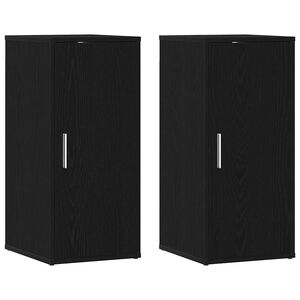vidaXL skoskabe 2 stk. 32x35x70 cm konstrueret tr&aelig; sort egetr&aelig;