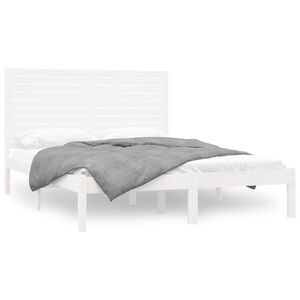 vidaXL sengeramme 160x200 cm massivt tr&aelig; hvid