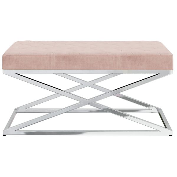 vidaXL b&aelig;nk fl&oslash;jl og rustfrit st&aring;l pink