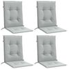 vidaXL stolehynder med lav ryg 4 stk. 100x50x4 cm stof lysegr&aring;