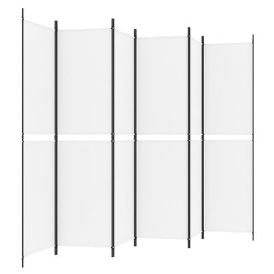 vidaXL 6-panels rumdeler 300x200 cm stof hvid