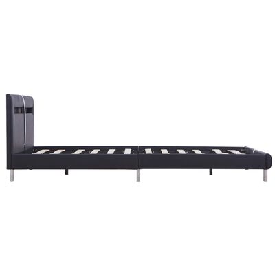 vidaXL sengestel med LED 140 x 200 cm sort kunstlæder