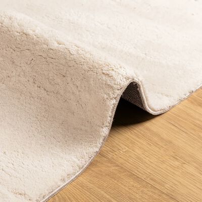 vidaXL gulvtæppe HUARTE 60x110 cm kort luv og vaskbart beige