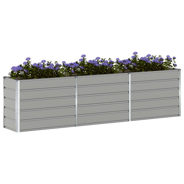vidaXL Plantekasse Lysegr&aring; 480 x 50 x 45 cm Galvaniseret st&aring;l