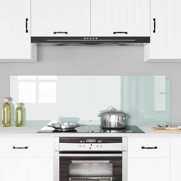 vidaXL Køkken bagvæg Hvid 80 x 50 cm hærdet glas