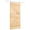 vidaXL Skyded&oslash;r Natur og hvid 95 x 210 cm Massivt Fyrretr&aelig;