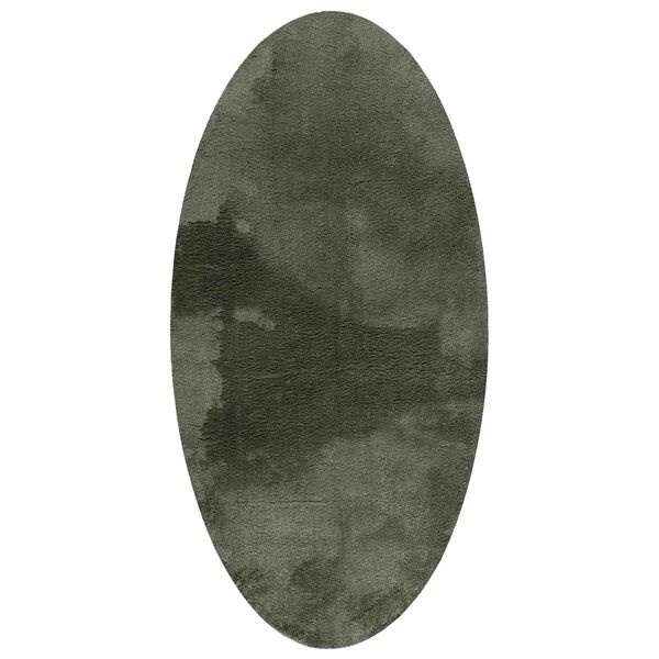 vidaXL Omr&aring;det&aelig;pper Oval HUARTE Skovgr&oslash;n 100 x 200 cm 100% polyester