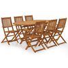 vidaXL spisebordss&aelig;t til haven 7 dele foldbart massivt akacietr&aelig;