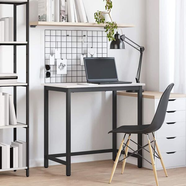 vidaXL bord Hvid 80 x 50 x 77 cm Ingeni&oslash;rtr&aelig; og st&aring;l