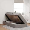 vidaXL Seng med opbevaring og madras Gr&aring;brun 90 x 190 cm Polyester
