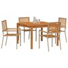vidaXL Have Spisebordssæt 5 pcs Beige Poly rattan