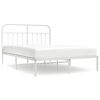 vidaXL sengeramme med sengegavl 140x190 cm metal hvid