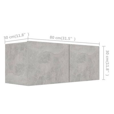 vidaXL tv-skabe 3 dele spånplade betongrå