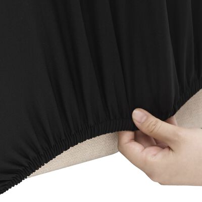 vidaXL elastisk 4-personers sofabetræk polyesterjersey sort