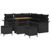 vidaXL Havesofa Sæt 8 pcs Sort polyrattan