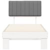 vidaXL Sengestel med Polstret Hovedgavl Lysegr&aring; 90 x 190 cm