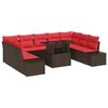 vidaXL Havesofa S&aelig;t 10 stk. Brun polyrattan