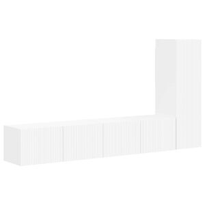 vidaXL TV-m&oslash;bels&aelig;t V&aelig;gmonteret 3 pcs Hvid Konstrueret tr&aelig;