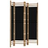 vidaXL 4-panels rumdeler 160 cm foldbar bambus og kanvas