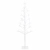 vidaXL LED-juletr&aelig; med lysk&aelig;de Hvid 18 x 18 x 120 cm St&aring;l 140 LED'er