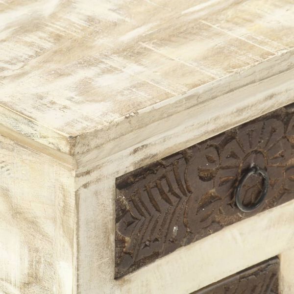 vidaXL sofabord 68x68x30 cm massivt mangotræ hvid