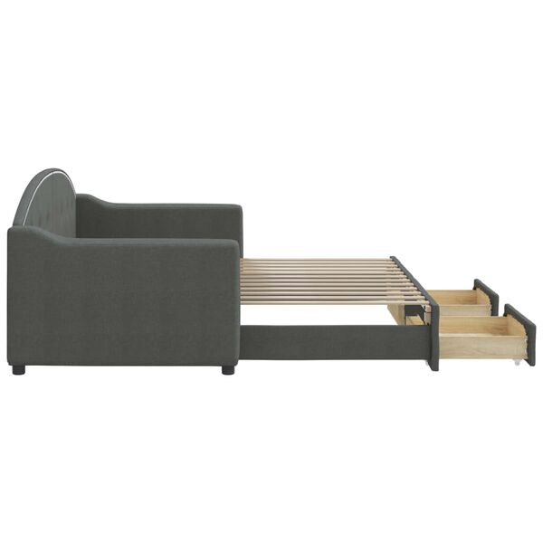 vidaXL daybed med udtræk og skuffer 80x200 cm stof mørkegrå