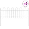 vidaXL Havehegn 9 pcs Hvid 15,3 x 0,6 m Pulverlakeret st&aring;l