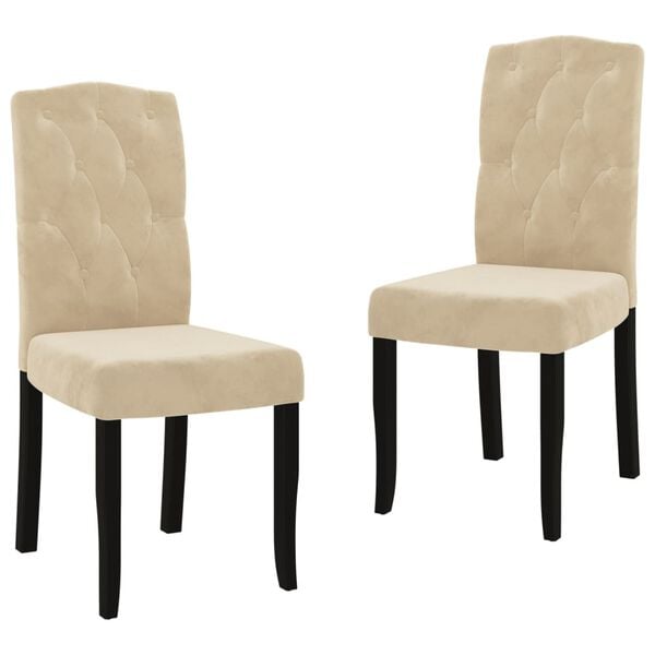 vidaXL spisebordsstole 2 stk. fl&oslash;jl cremefarvet