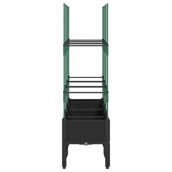 vidaXL plantekasse med espalier 120x40x142,5 cm PP sort