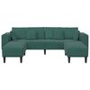 vidaXL Sofa med pude 3 pcs Mørkegrøn Fløjl
