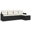 vidaXL Havesofa S&aelig;t 5 stk. Sort polyrattan
