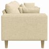 vidaXL Sofa med pude Creme 250 x 77 x 76 cm Stof