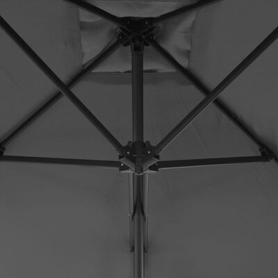 vidaXL udendørs parasol med stålstang 250 x 250 cm antracitgrå