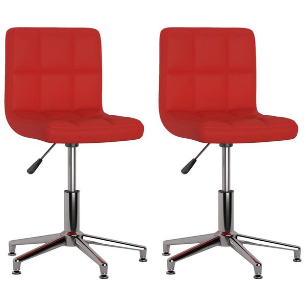 vidaXL drejelige spisebordsstole 2 stk. kunstl&aelig;der vinr&oslash;d