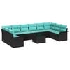vidaXL Havesofa S&aelig;t 11 stk. Sort polyrattan