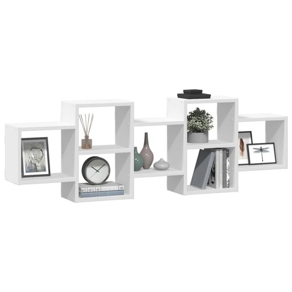 vidaXL v&aelig;ghylde 129x18x42 cm konstrueret tr&aelig; hvid