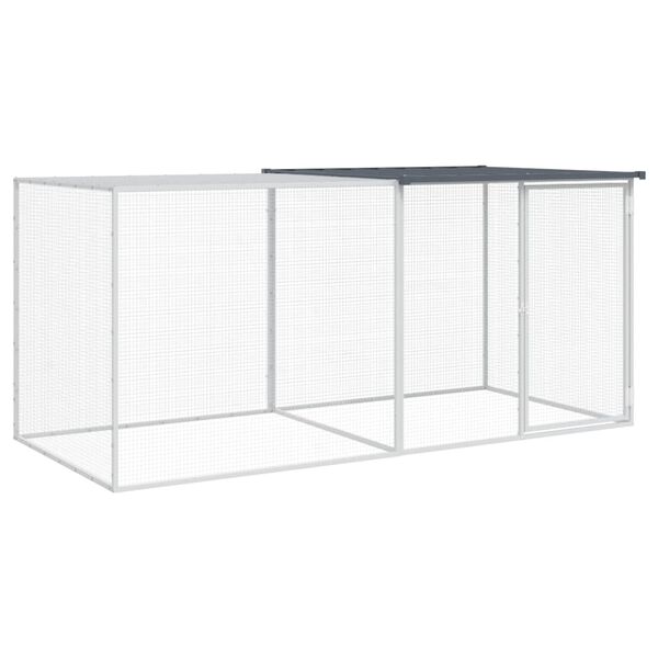 vidaXL kyllingebur med tag antracit 203x98x90 cm galvaniseret st&aring;l