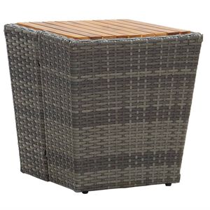 vidaXL tebord 41,5x41,5x43 cm polyrattan og massivt akacietr&aelig; gr&aring;