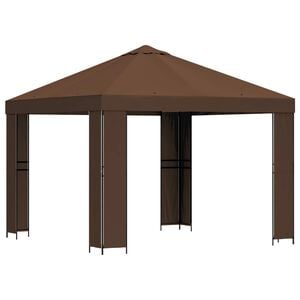 vidaXL Pavillon 3 x 3 m Brun Polyester og St&aring;l 190 gsm