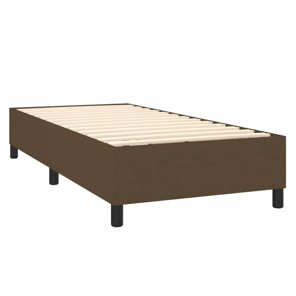 vidaXL Boxspring sengeramme M&oslash;rkebrun 100x200 cm Stof