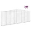 vidaXL buede gabionkurve 15 stk. 400x30x140/160 cm galvaniseret jern